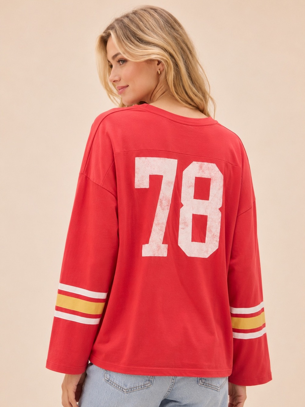 NWT DAYDREAMER Graphic Hockey Jersey Long Sleeve | Red/78 MSRP $65 Size L/XL